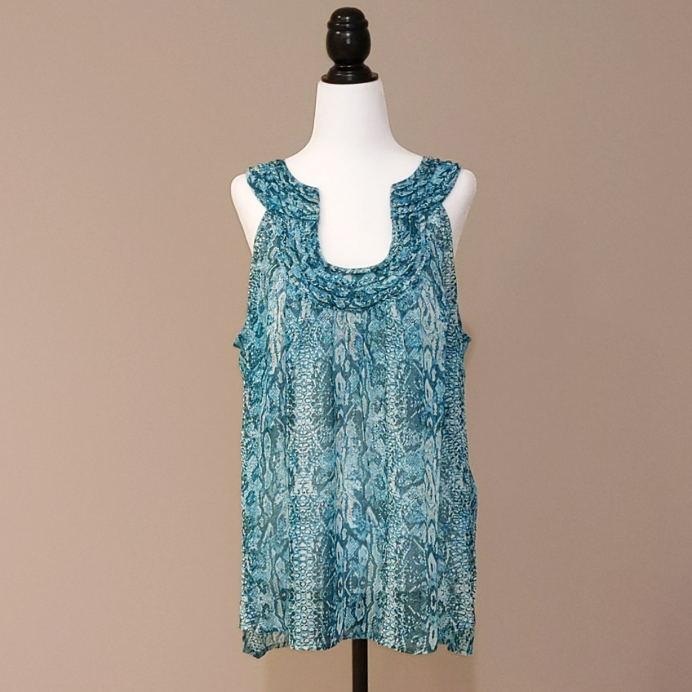 Sheer Blue Tank Top